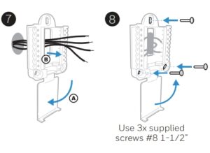 Wiring through the back of the Honeywell thermostat