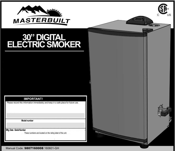 MASTERBUILT EF13G1D Air Fryer Instruction Manual