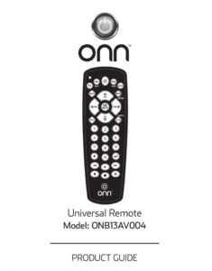 onn Universal Remote Manual [ONB13AV004] Image